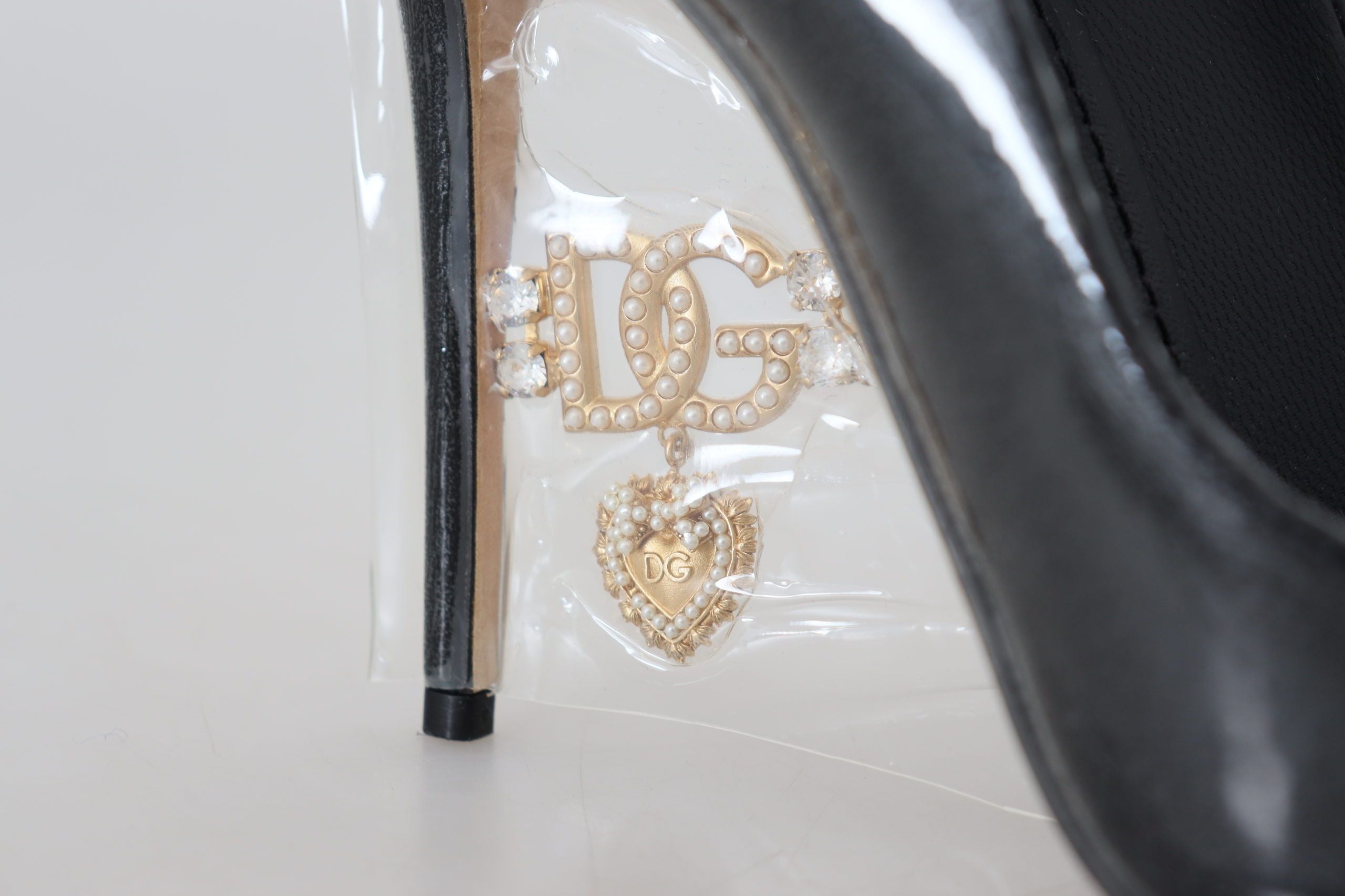 Dolce & Gabbana Elegant Black Gold Detail Heels Pumps - ACCEXO