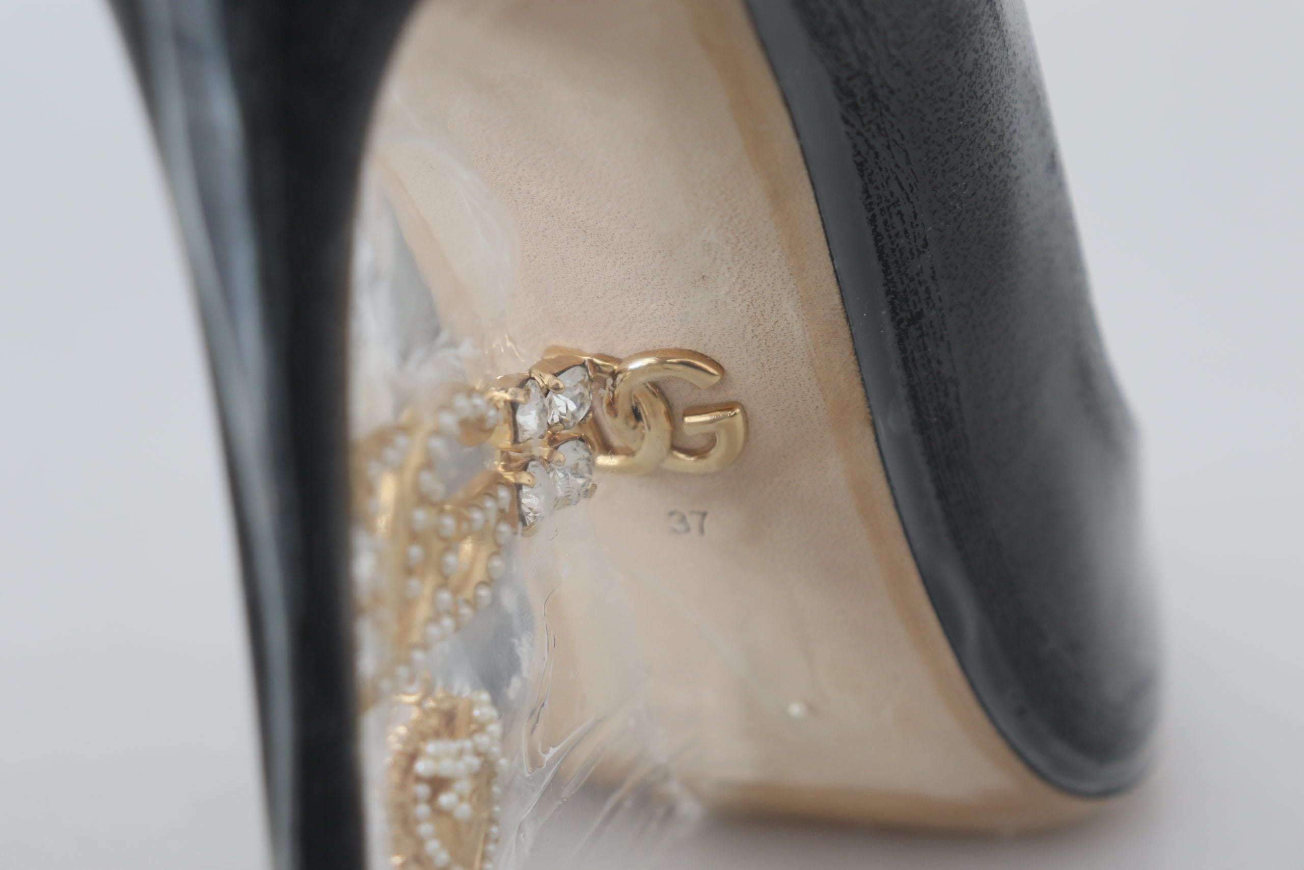 Dolce & Gabbana Elegant Black Gold Detail Heels Pumps - ACCEXO