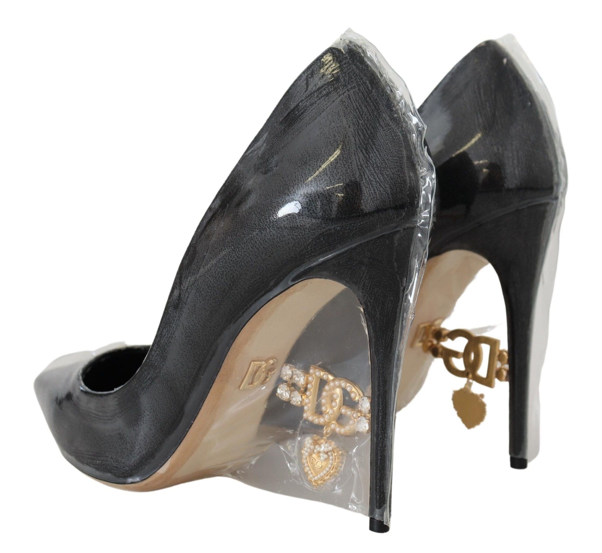 Dolce & Gabbana Elegant Black Gold Detail Heels Pumps - ACCEXO