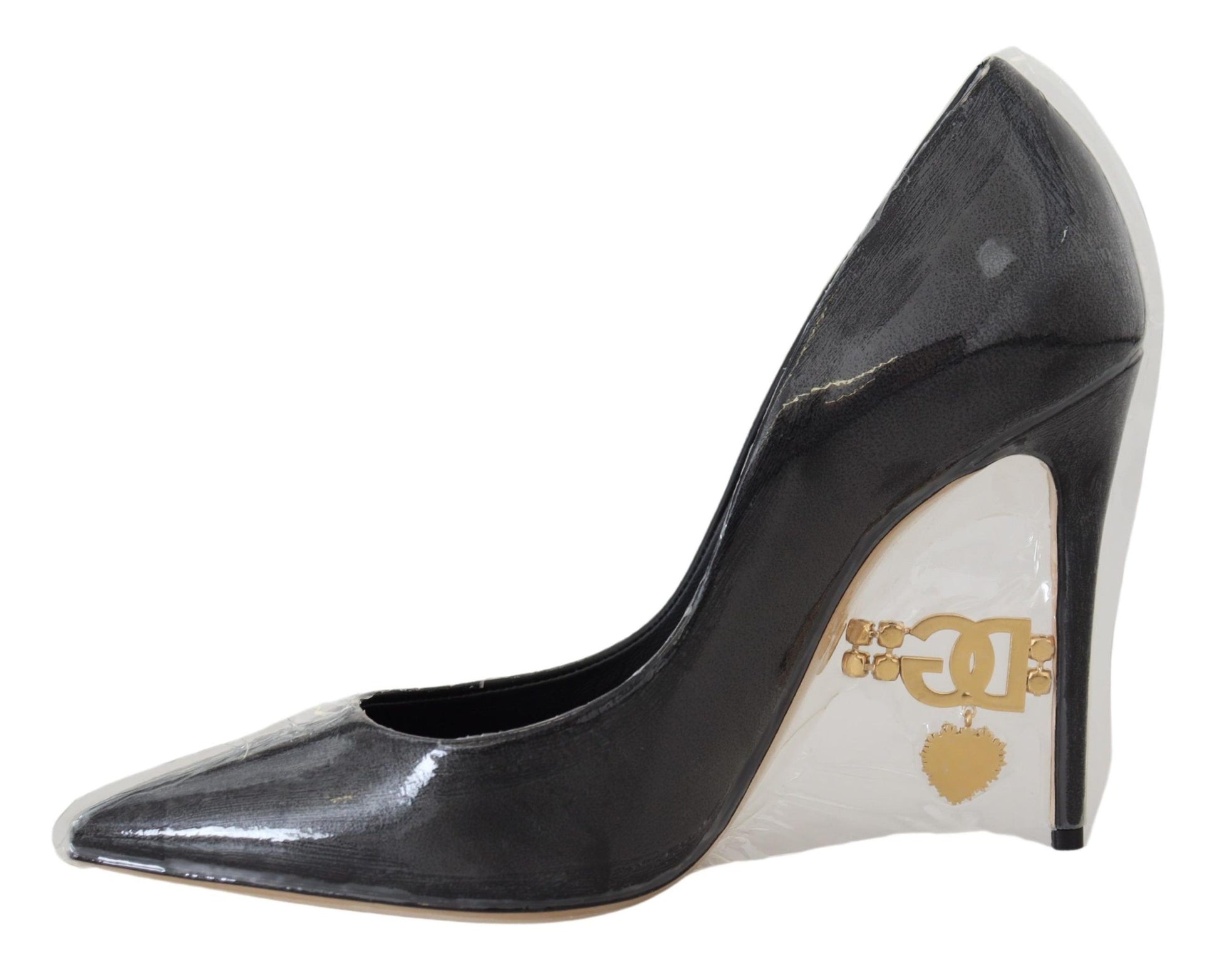 Dolce & Gabbana Elegant Black Gold Detail Heels Pumps - ACCEXO