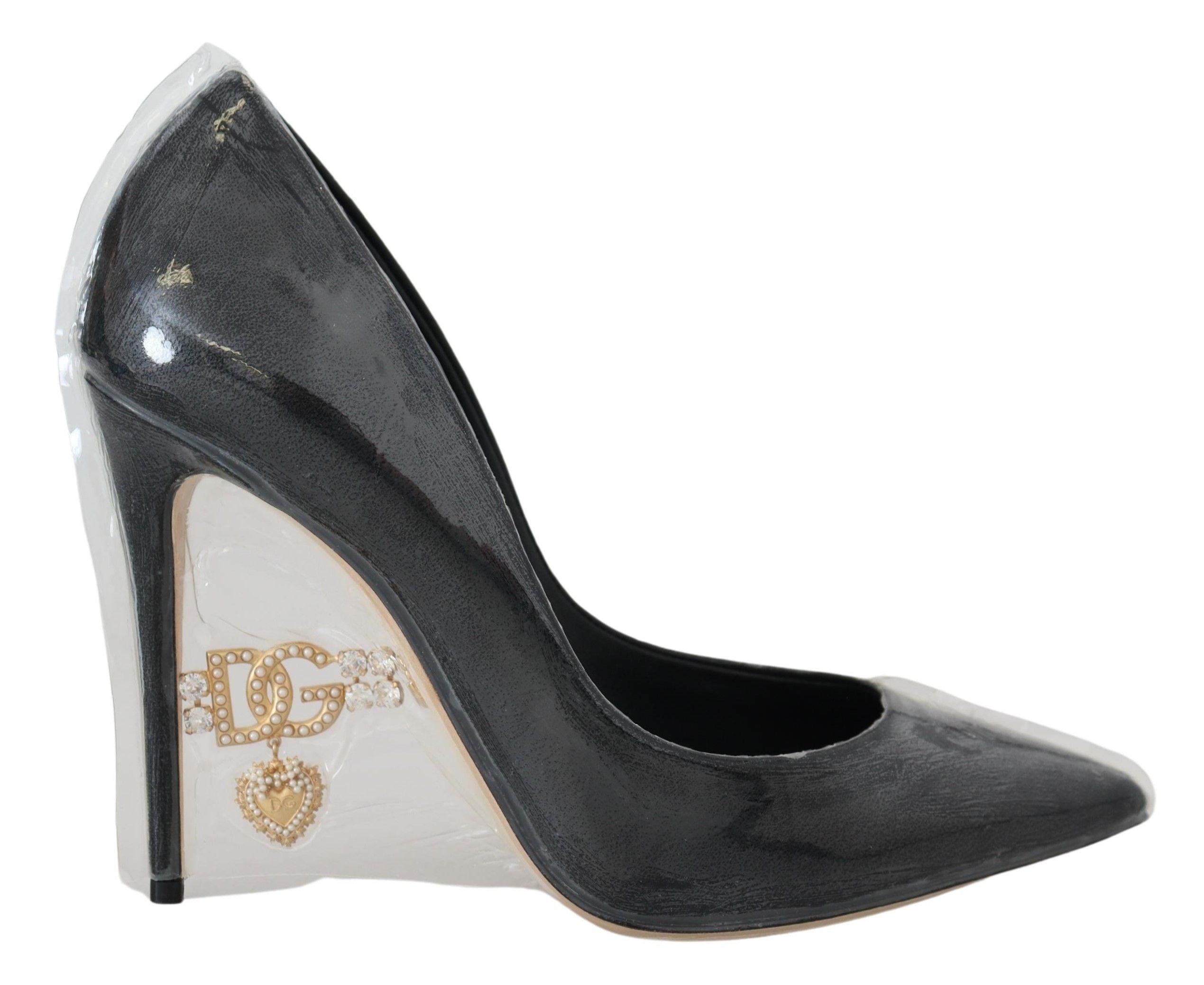 Dolce & Gabbana Elegant Black Gold Detail Heels Pumps - ACCEXO