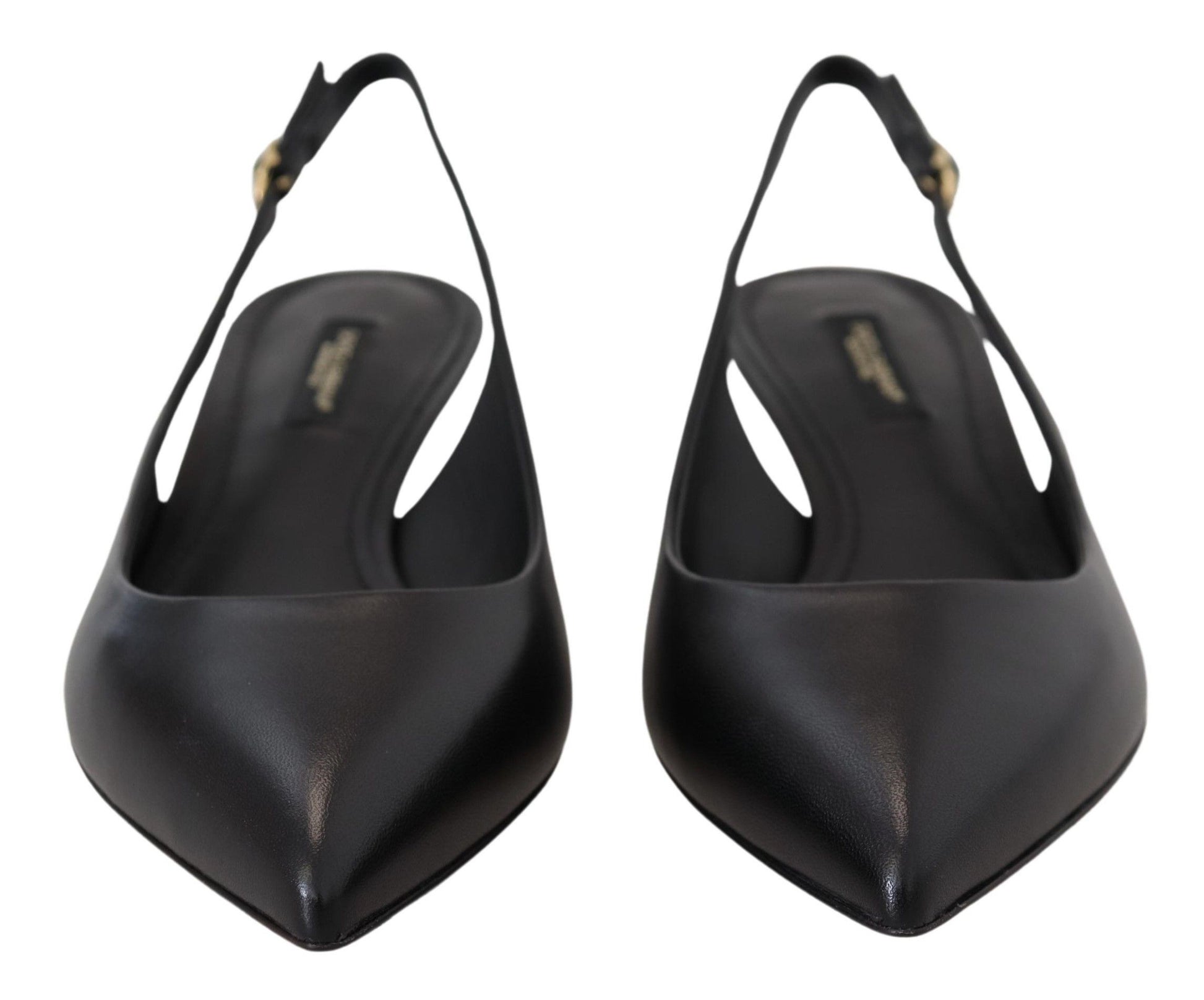Dolce & Gabbana Elegant Black Leather Slingback Pumps - ACCEXO