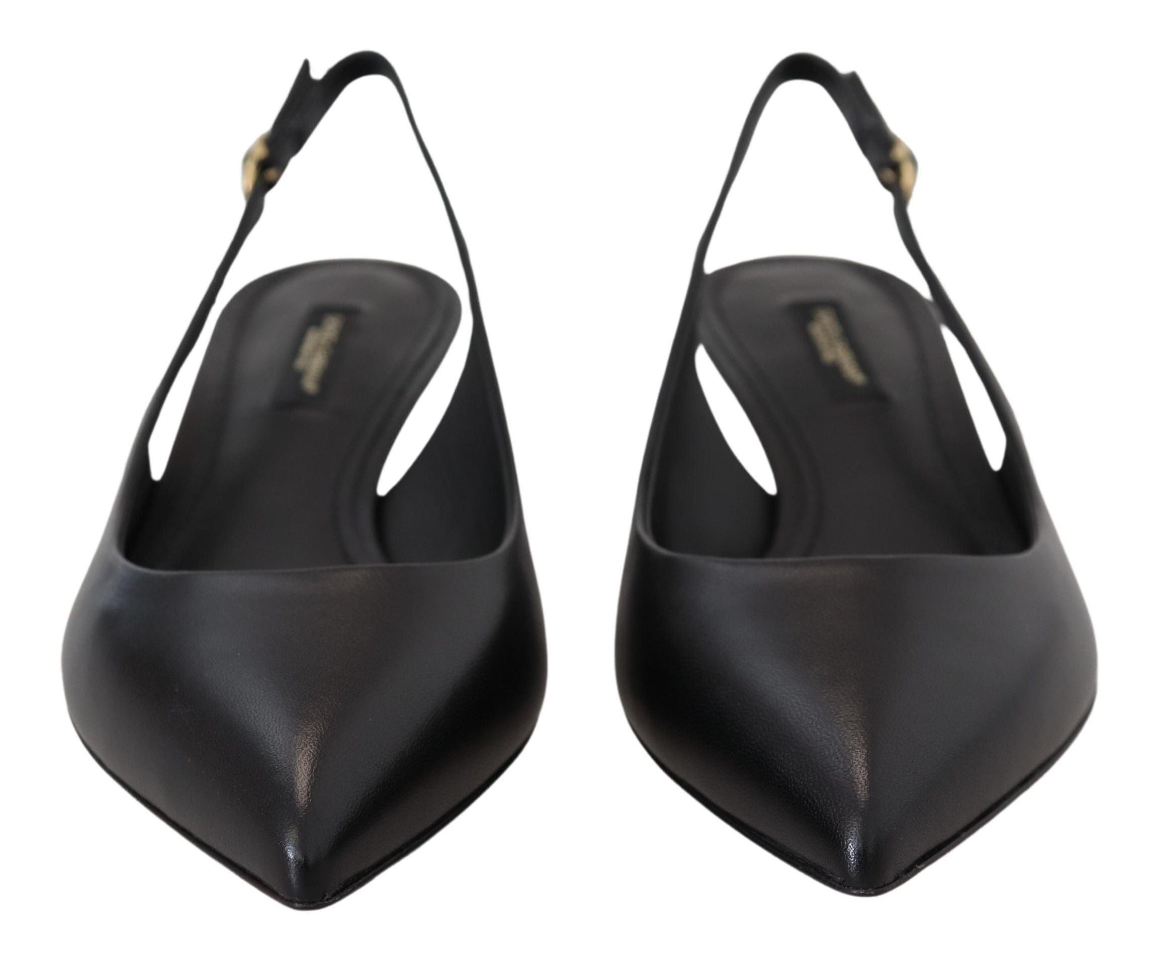 Dolce & Gabbana Elegant Black Leather Slingback Pumps - ACCEXO