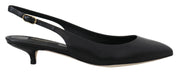 Dolce & Gabbana Elegant Black Leather Slingback Pumps - ACCEXO