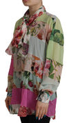 Dolce & Gabbana Elegant Floral Patchwork Silk Blouse