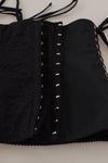 Dolce & Gabbana Elegant Black Corset Waist Strap Top