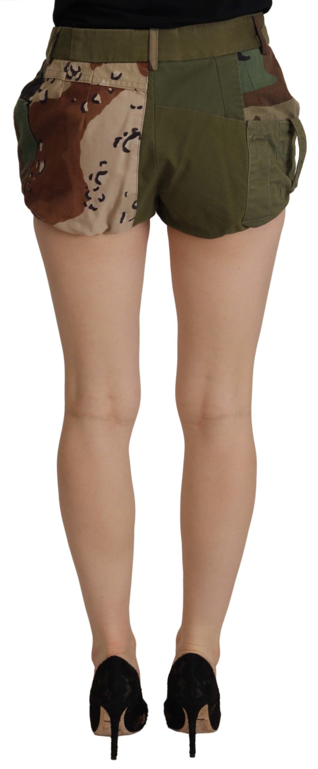 Dolce & Gabbana Army Green High-Waist Hot Pants - ACCEXO