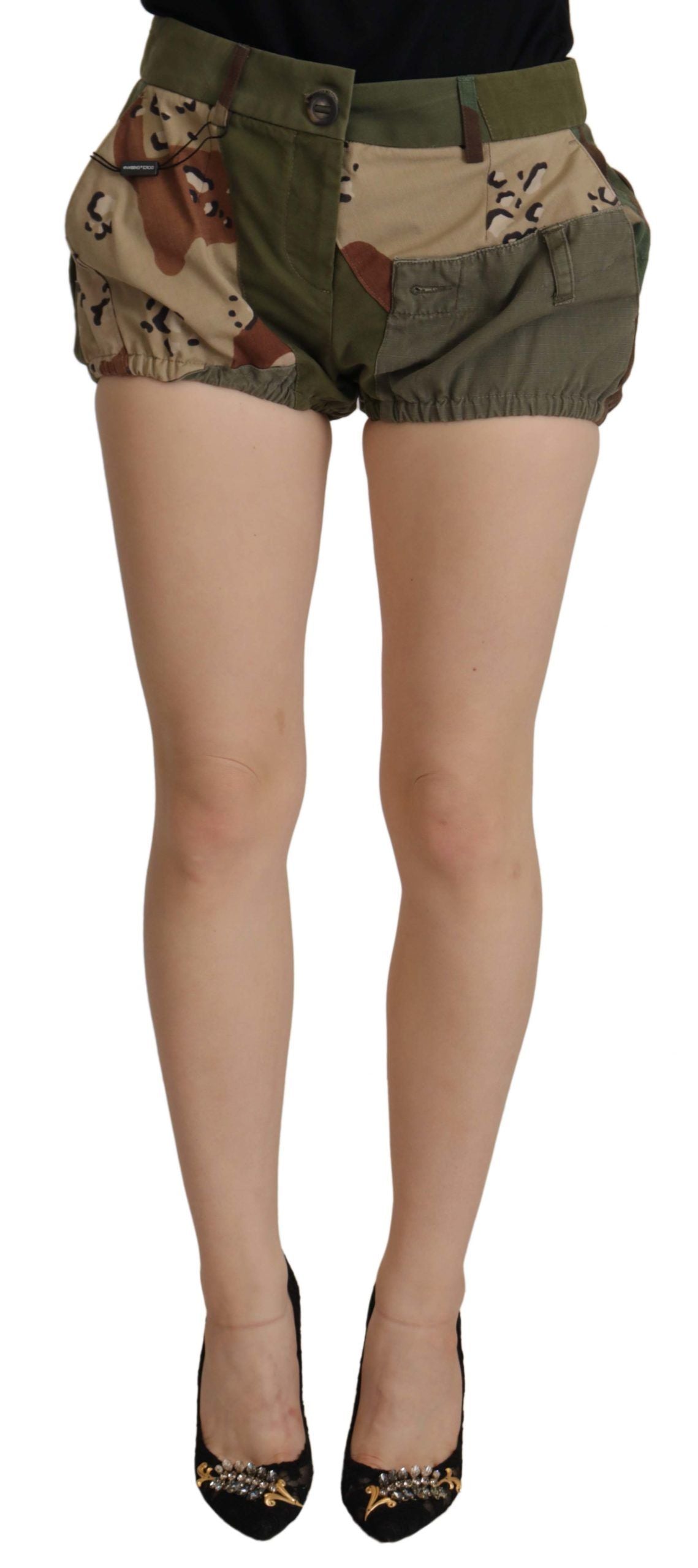 Dolce & Gabbana Army Green High-Waist Hot Pants - ACCEXO