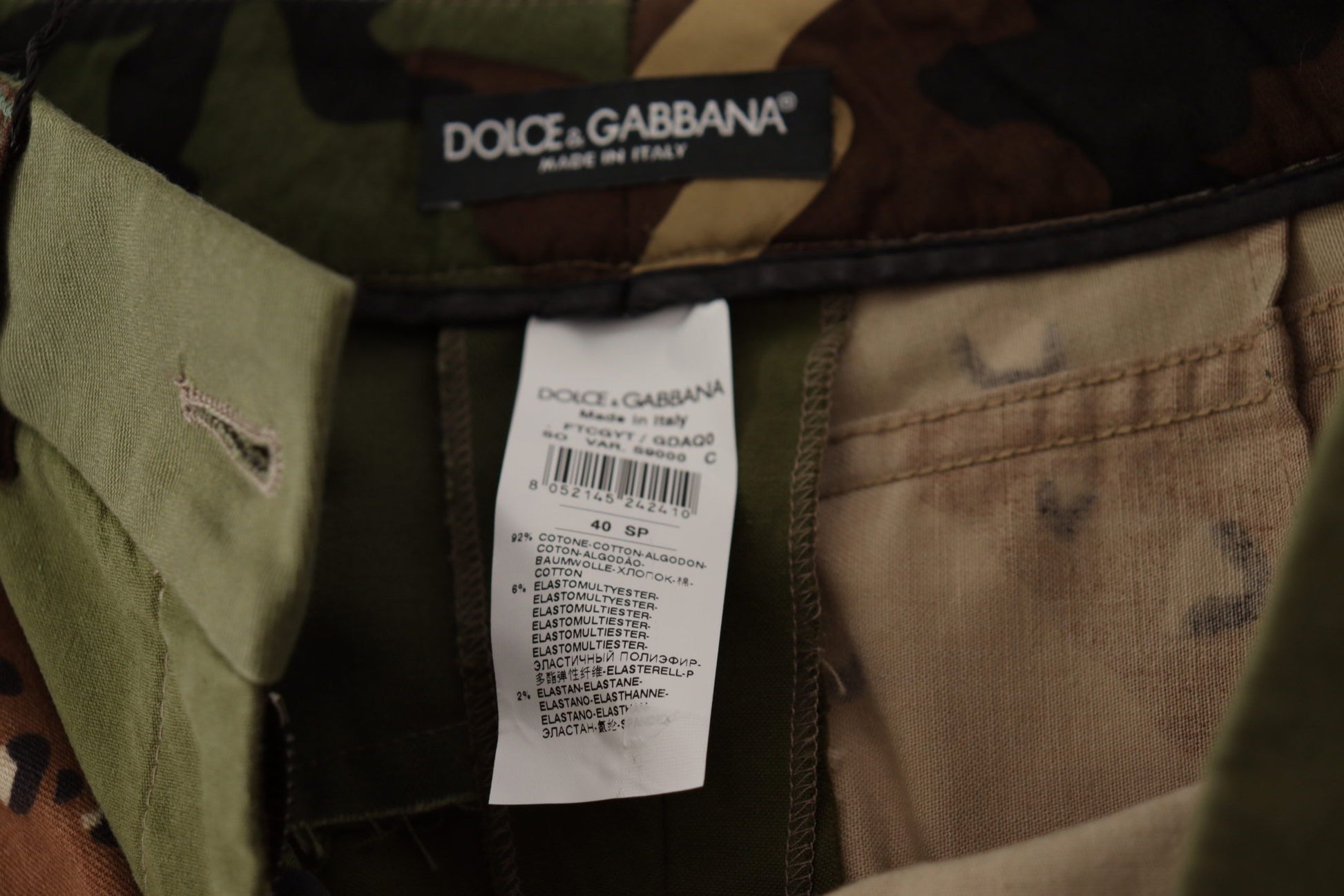 Dolce & Gabbana Army Green High-Waist Hot Pants - ACCEXO
