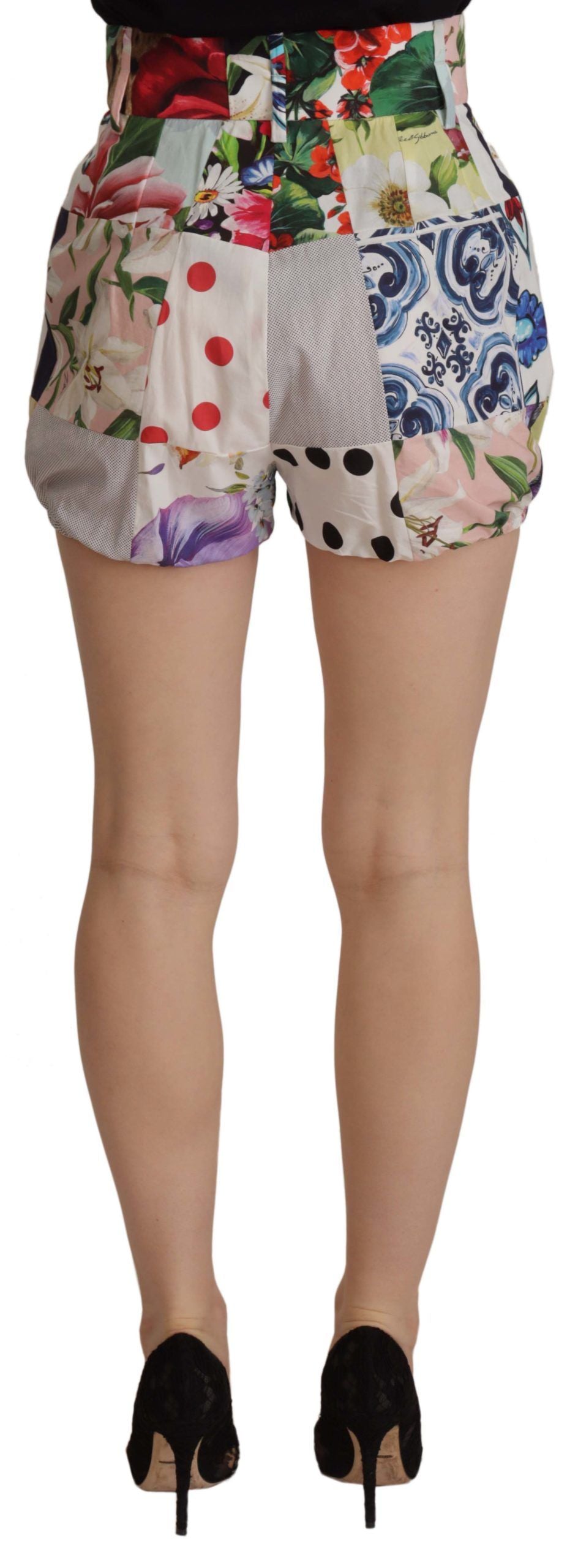 Dolce & Gabbana Patchwork High Waist Designer Shorts - ACCEXO