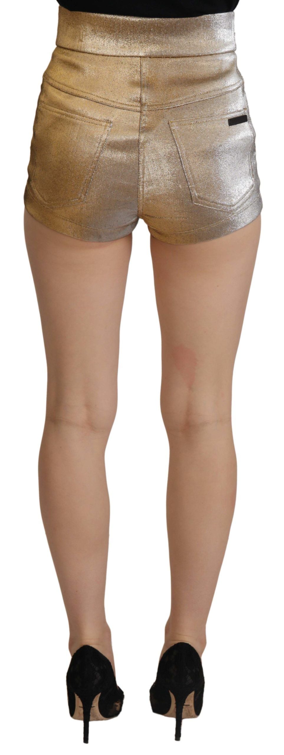 Dolce & Gabbana Gold High Waist Hot Pants Shorts - ACCEXO