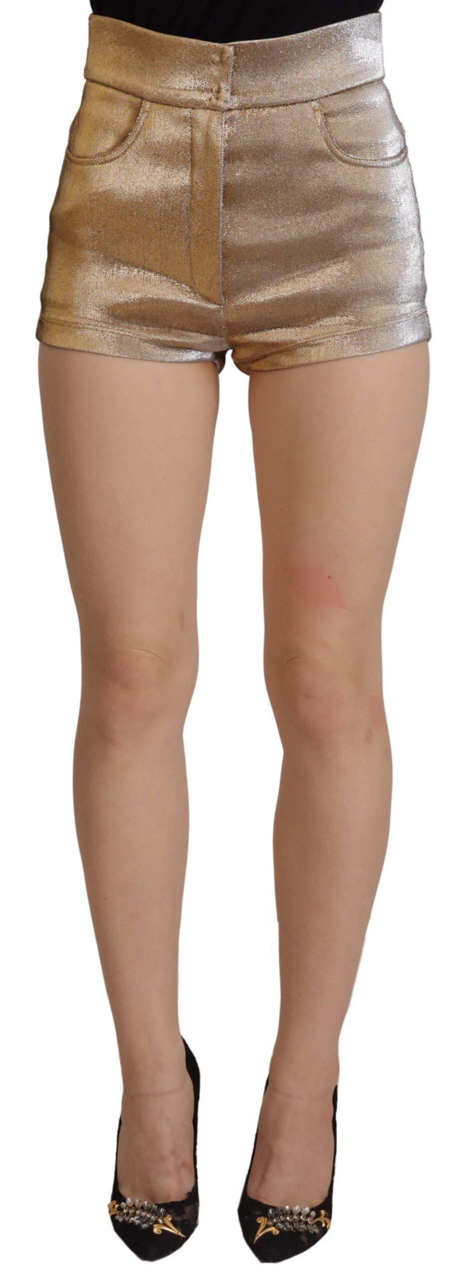 Dolce & Gabbana Gold High Waist Hot Pants Shorts - ACCEXO