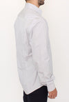 Ermanno Scervino Elegant White and Gray Striped Cotton Shirt