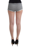 Chic Gray Lace-Trimmed Mini Shorts