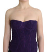 Ermanno Scervino Purple Lace Silk Blend Bustier Corset