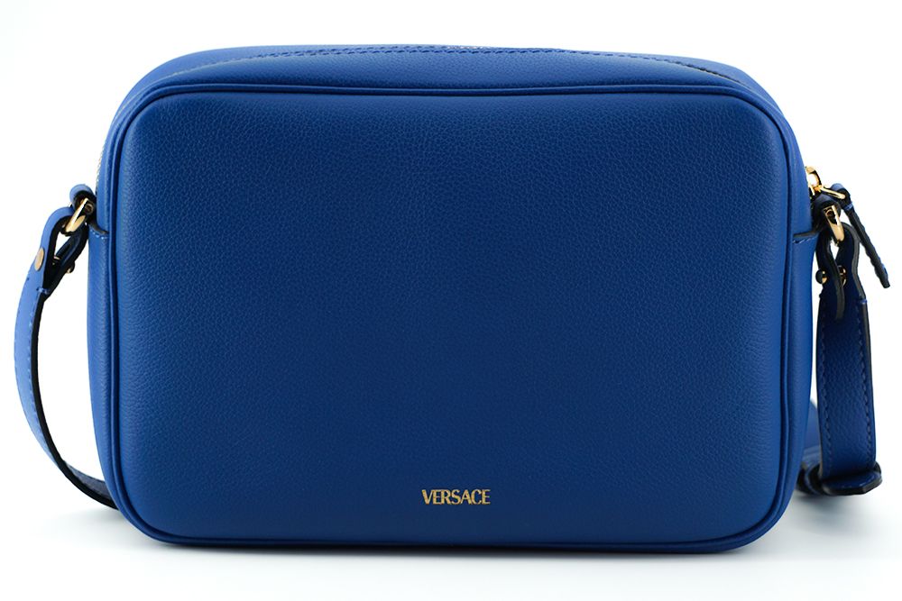 Versace Elegant Blue Calf Leather Camera Case Bag - ACCEXO