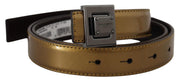 Dolce & Gabbana Gold Square Buckle Leather Belt - ACCEXO
