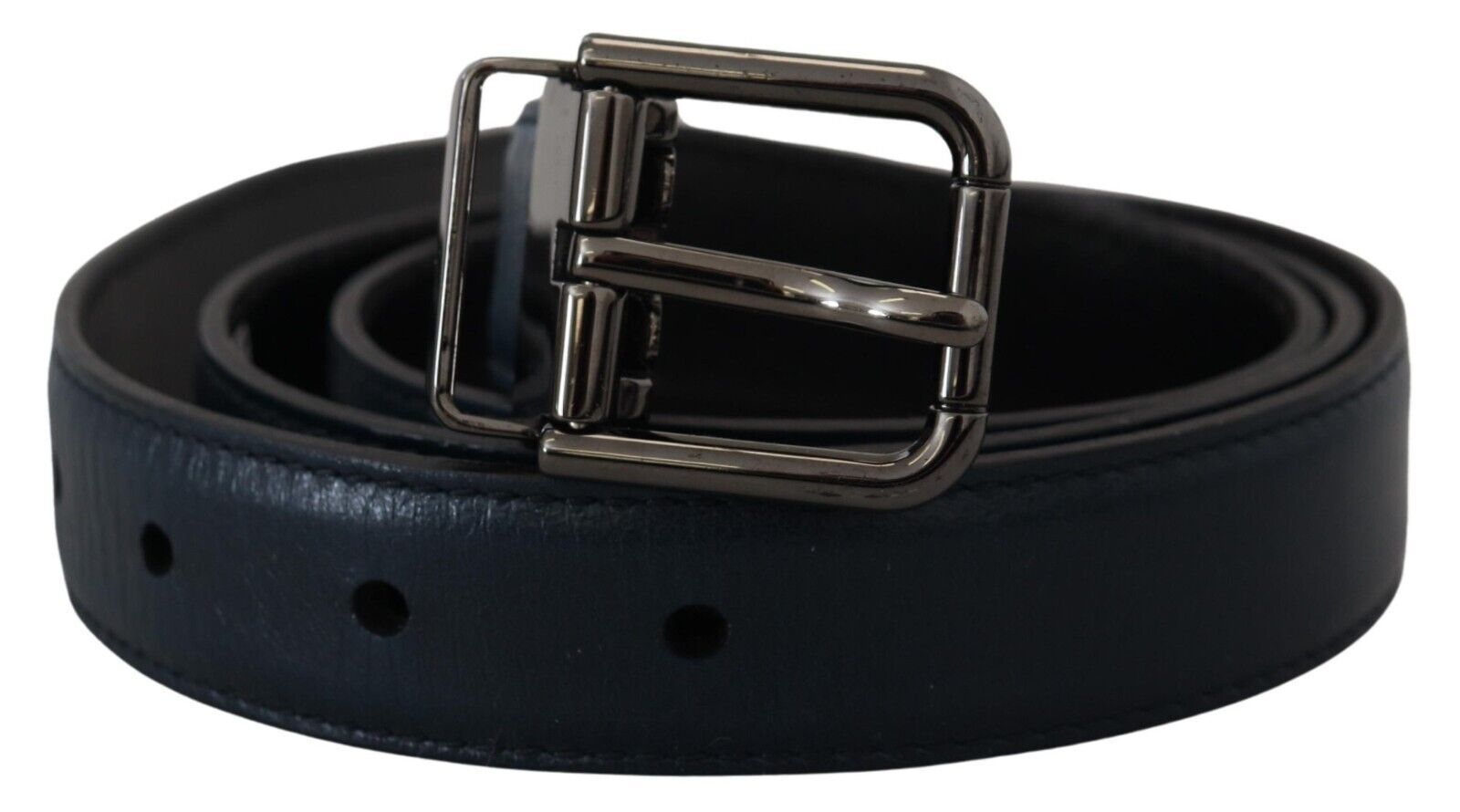Dolce & Gabbana Elegant Dark Blue Leather Belt - ACCEXO
