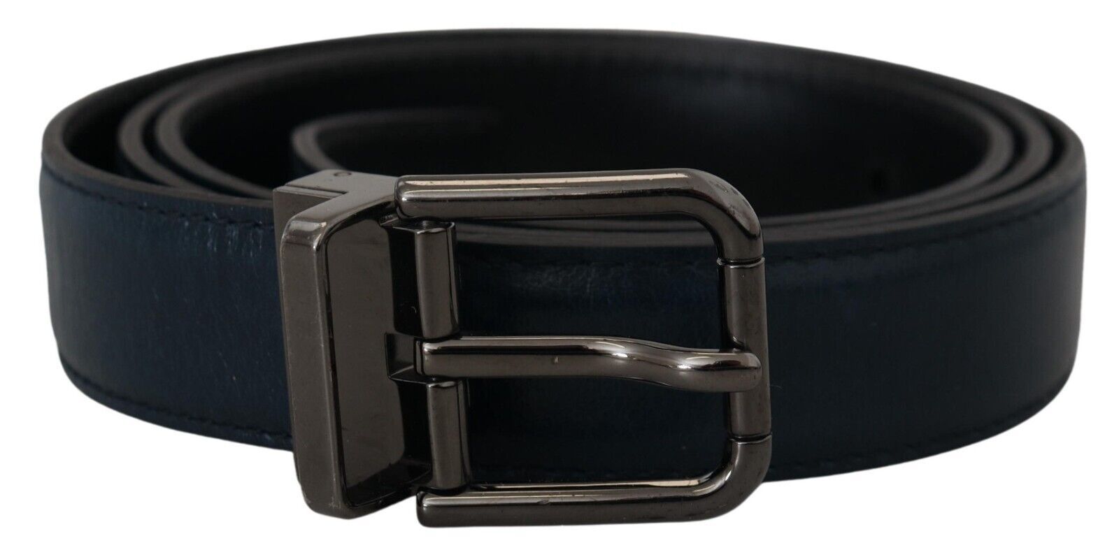 Dolce & Gabbana Elegant Dark Blue Leather Belt - ACCEXO