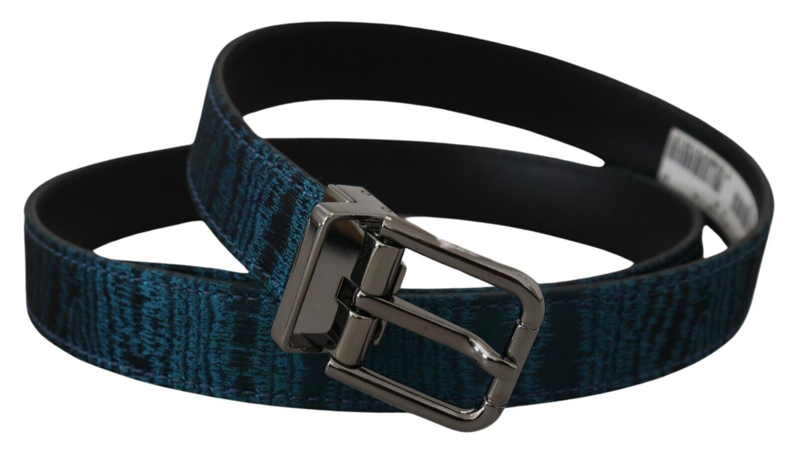 Dolce & Gabbana Elegant Blue Jacquard Designer Belt - ACCEXO