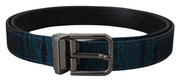 Dolce & Gabbana Elegant Blue Jacquard Designer Belt - ACCEXO