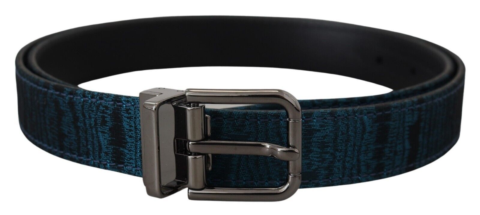 Dolce & Gabbana Elegant Blue Jacquard Designer Belt - ACCEXO