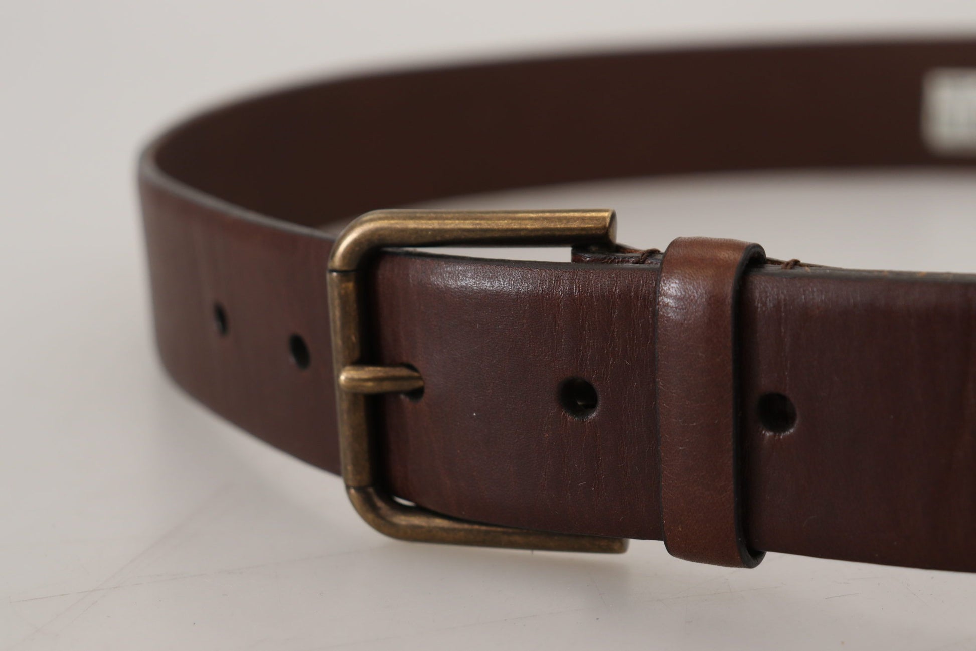 Dolce & Gabbana Elegant Brown Leather Belt with Metal Buckle - ACCEXO