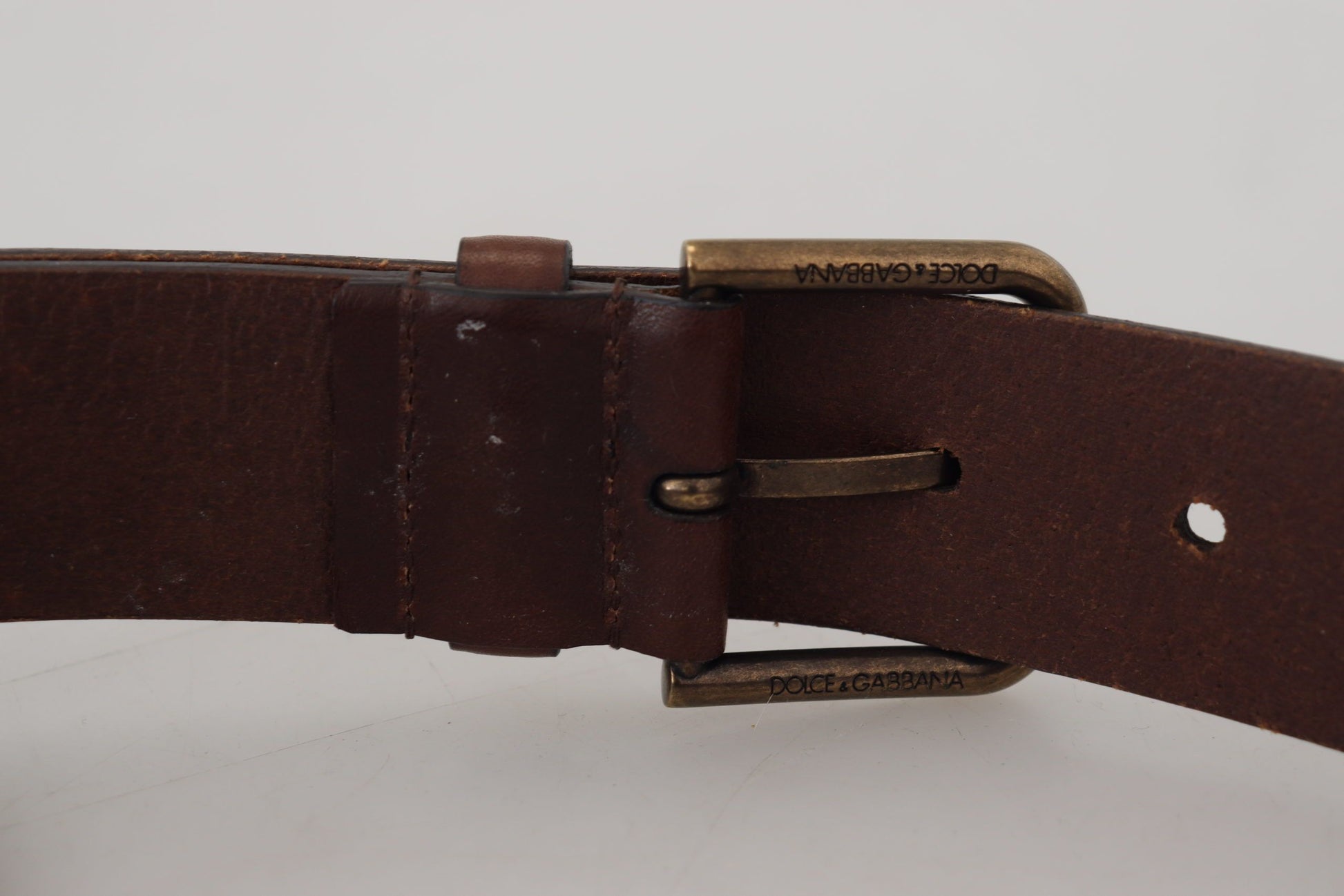 Dolce & Gabbana Elegant Brown Leather Belt with Metal Buckle - ACCEXO