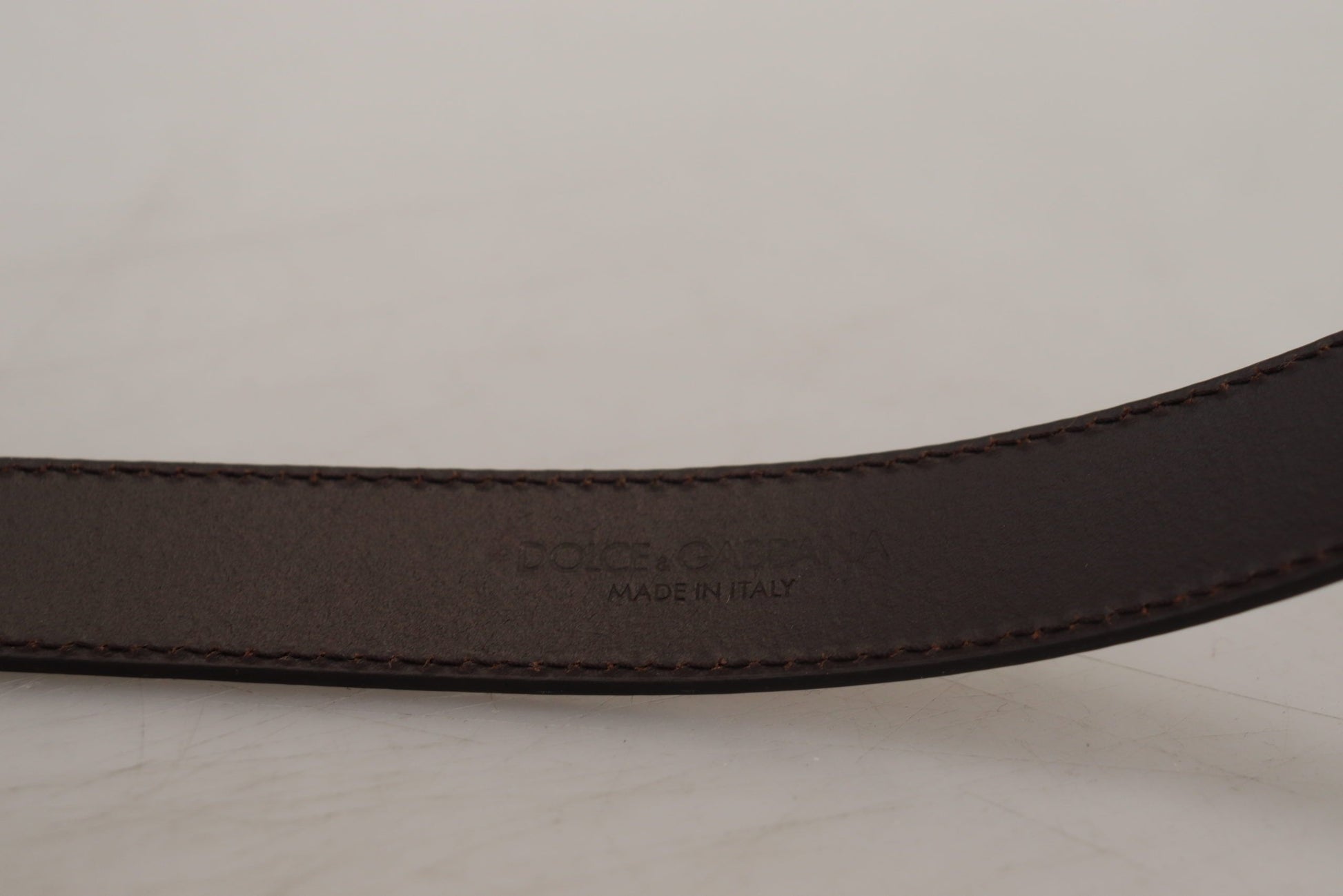 Dolce & Gabbana Gold Square Buckle Leather Belt - ACCEXO