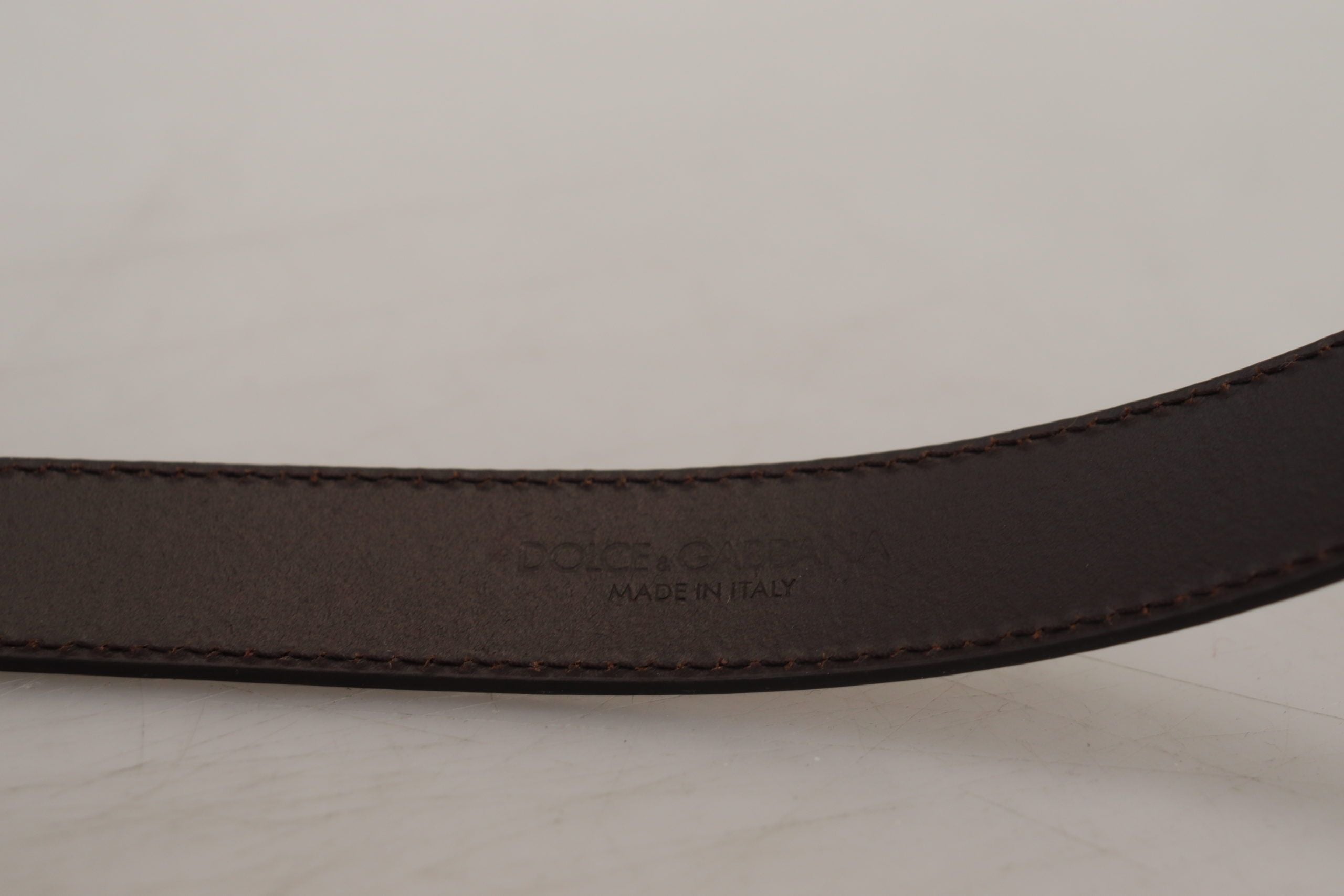 Dolce & Gabbana Gold Square Buckle Leather Belt - ACCEXO