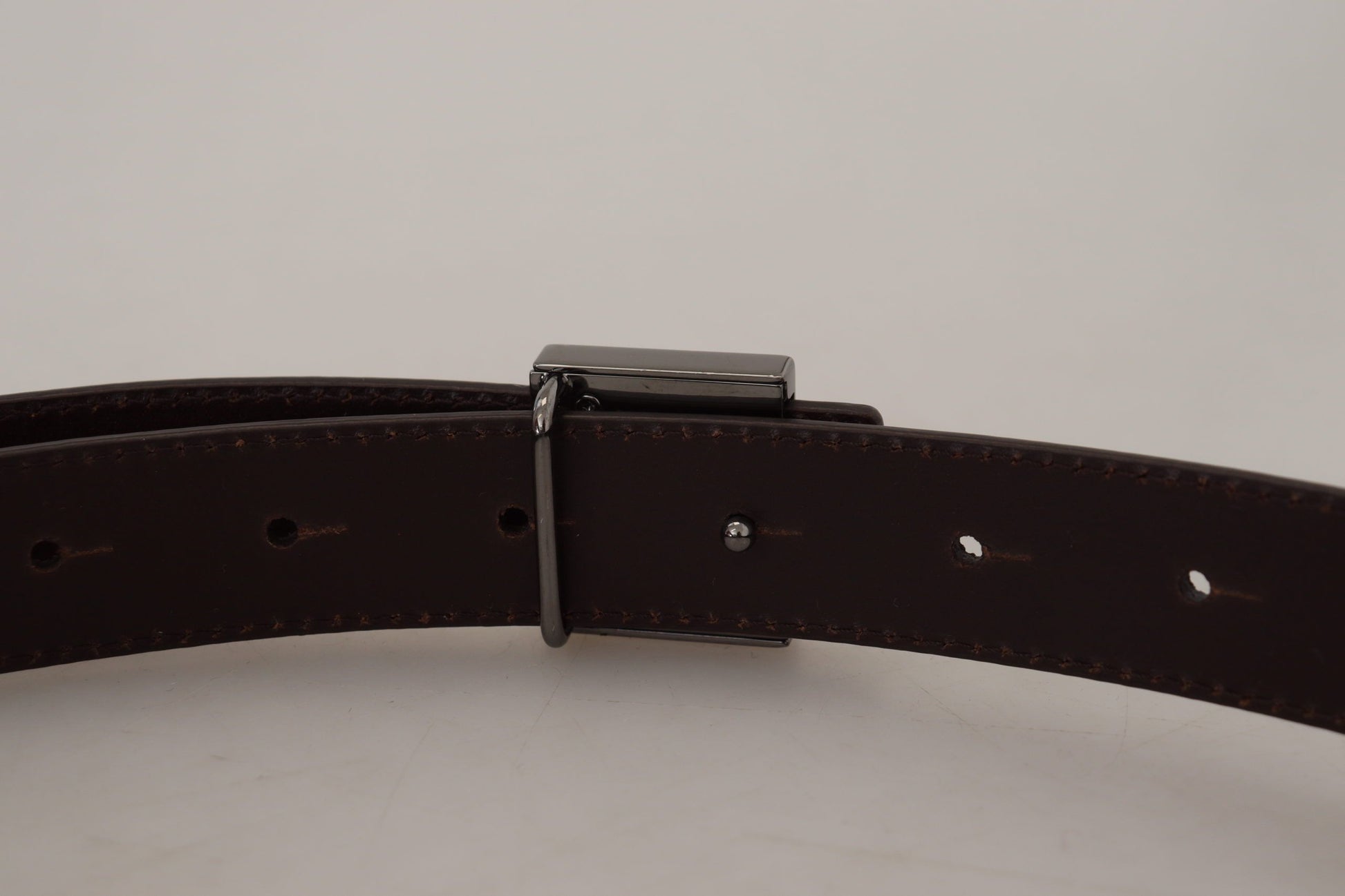 Dolce & Gabbana Gold Square Buckle Leather Belt - ACCEXO