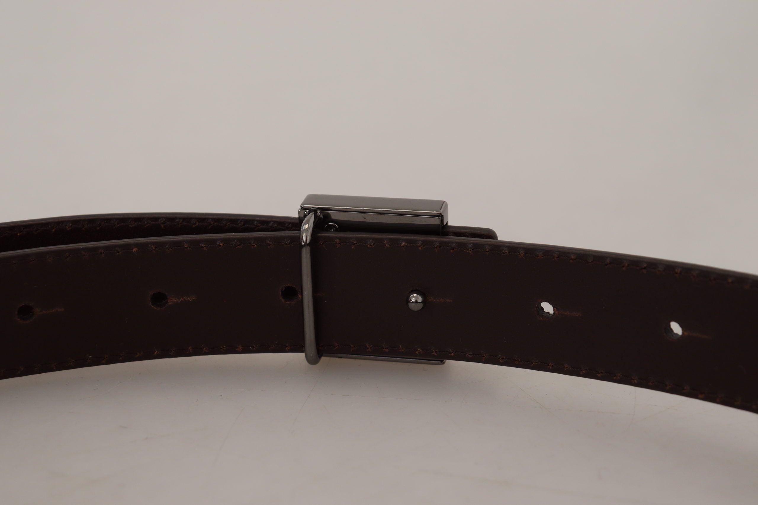 Dolce & Gabbana Gold Square Buckle Leather Belt - ACCEXO