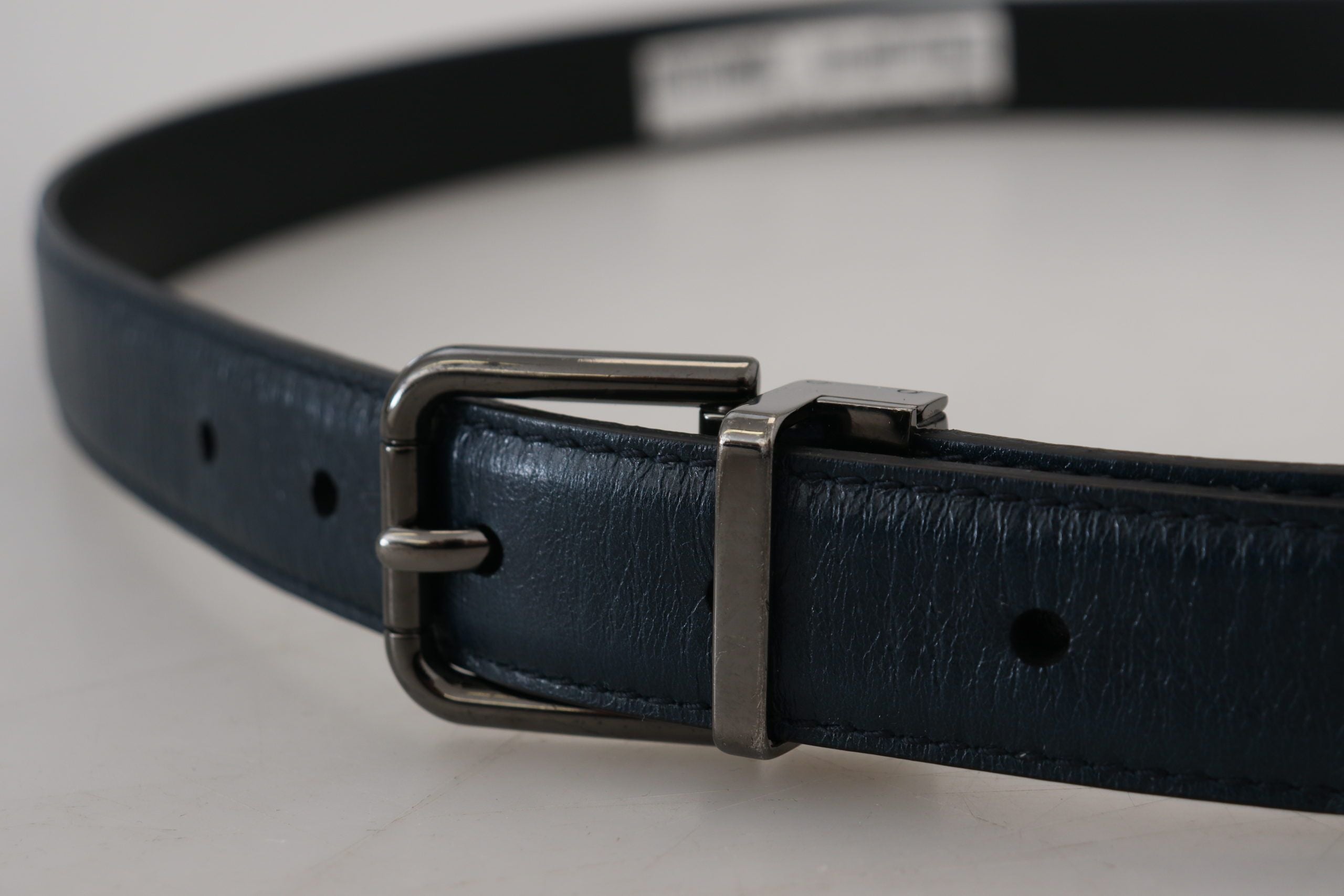 Dolce & Gabbana Elegant Dark Blue Leather Belt - ACCEXO