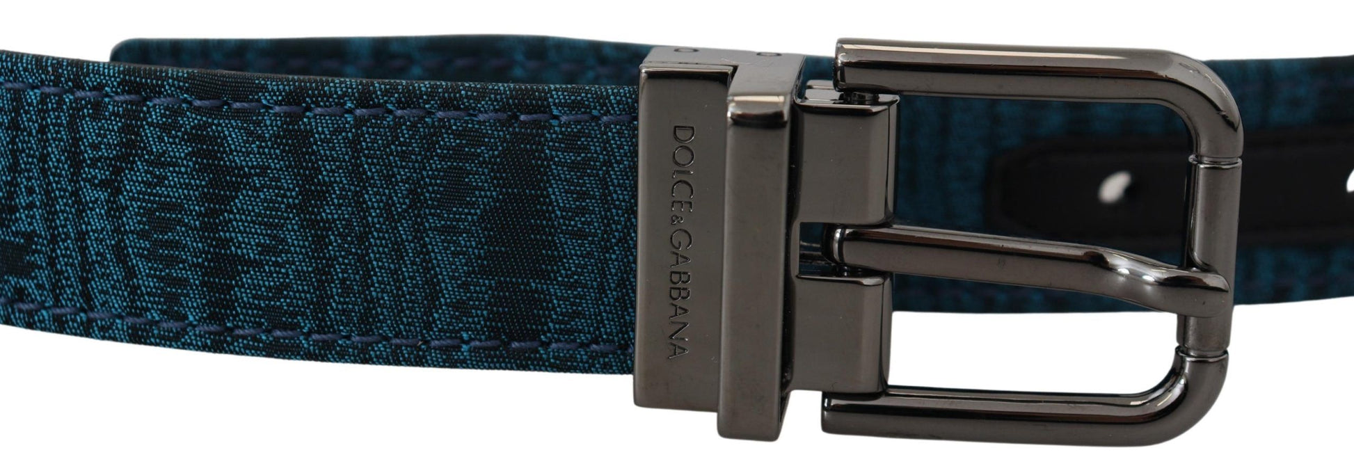Dolce & Gabbana Elegant Blue Jacquard Designer Belt - ACCEXO