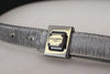 Dolce & Gabbana Elegant Silver Leather Designer Belt