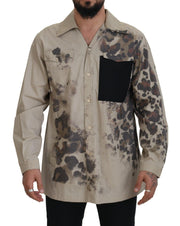 Dolce & Gabbana Beige Cotton Button-Down Casual Shirt - ACCEXO