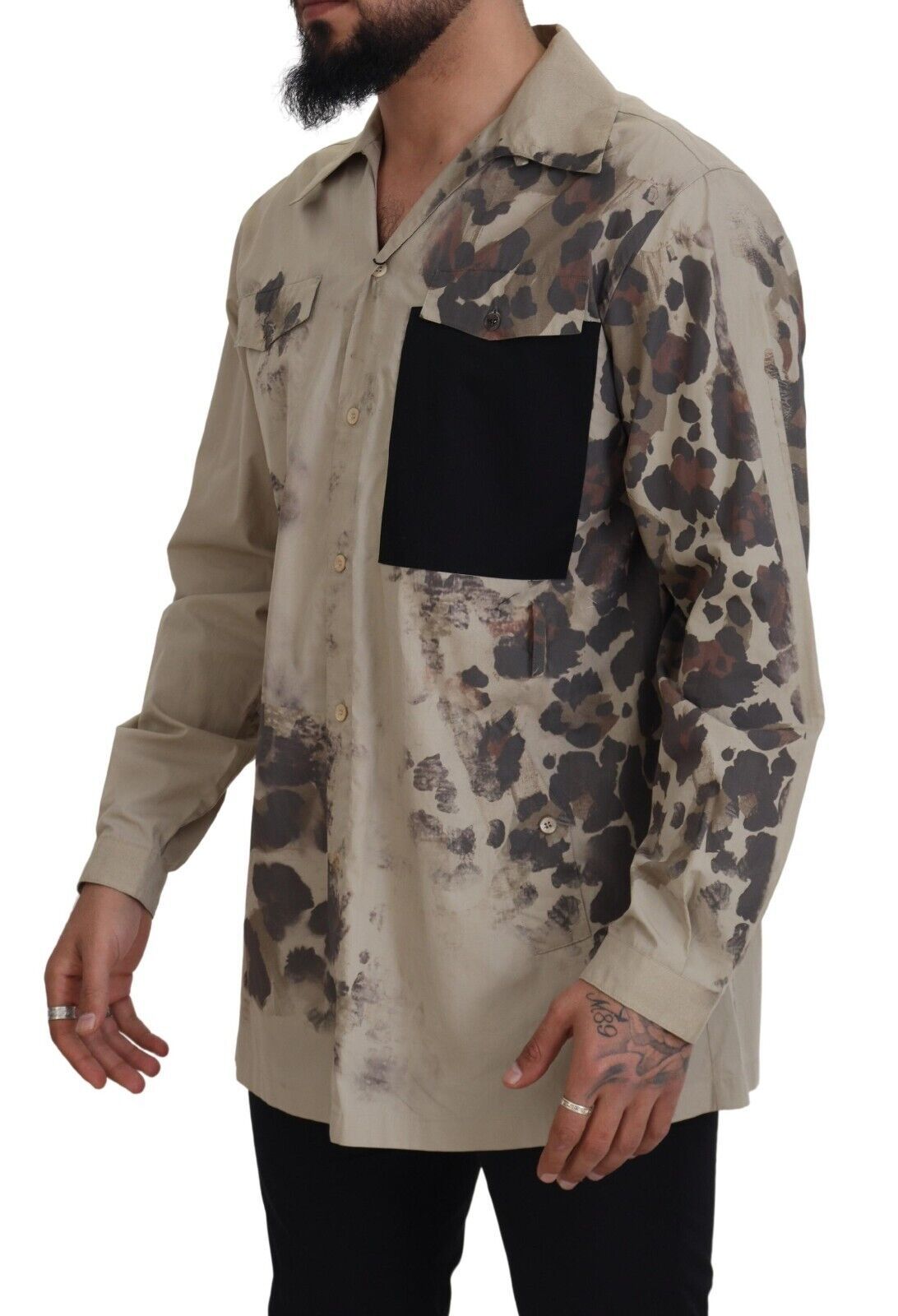Dolce & Gabbana Beige Cotton Button-Down Casual Shirt - ACCEXO