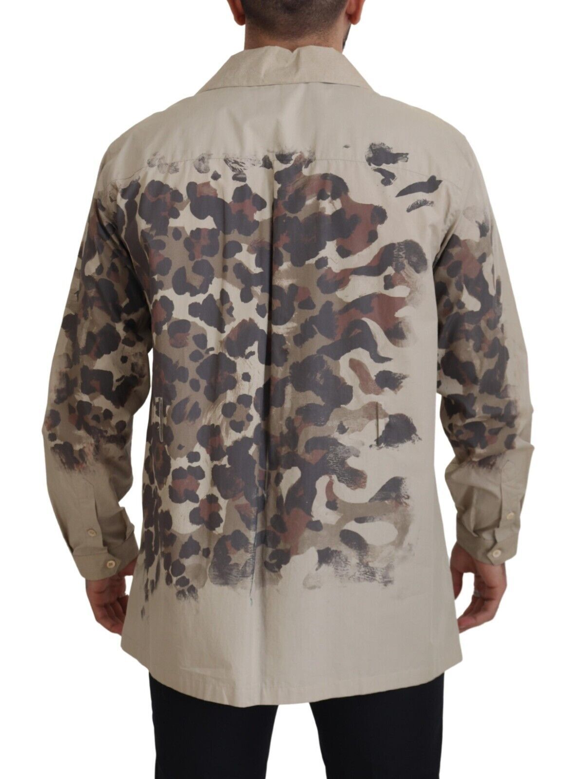 Dolce & Gabbana Beige Cotton Button-Down Casual Shirt - ACCEXO