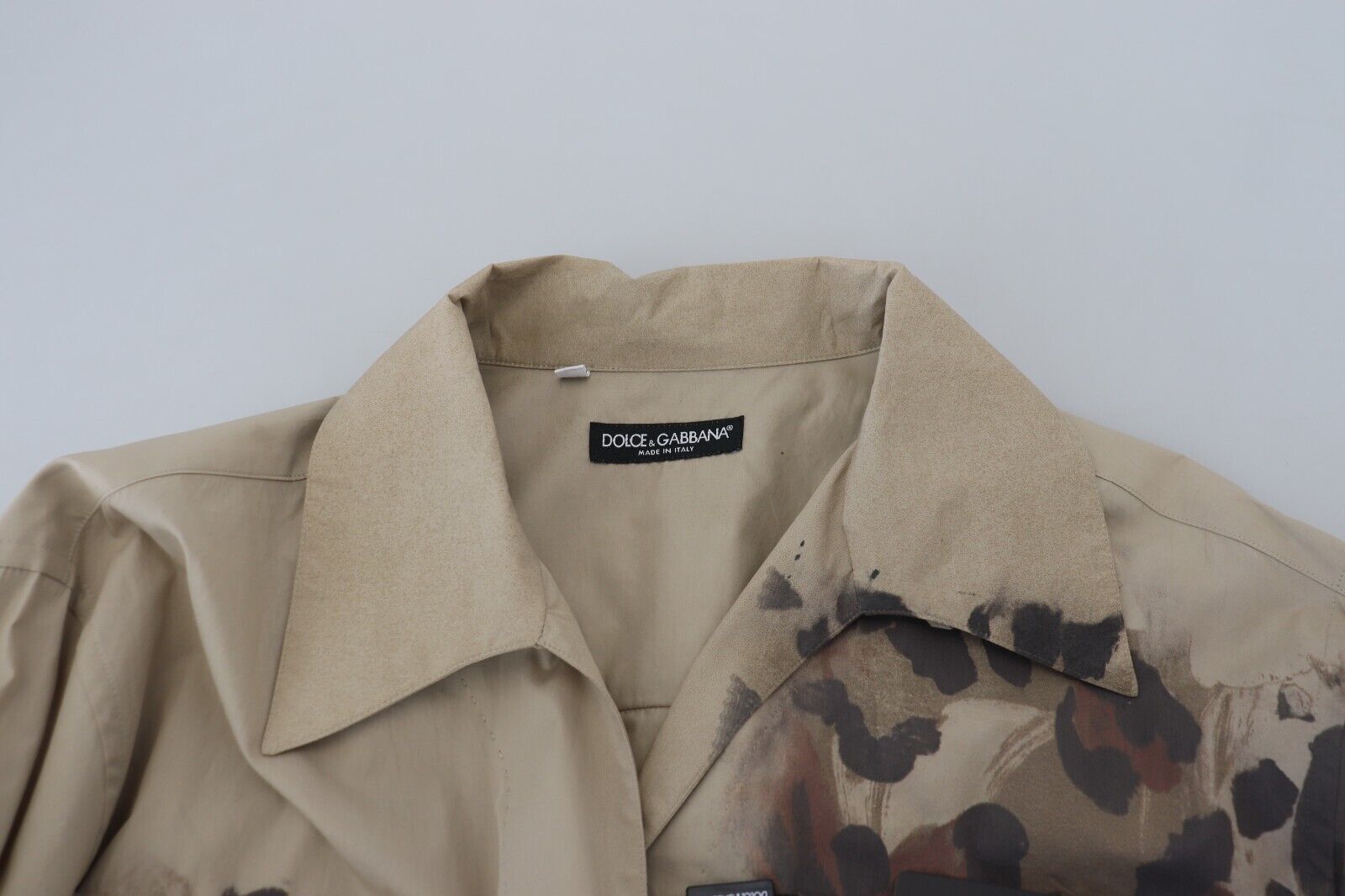 Dolce & Gabbana Beige Cotton Button-Down Casual Shirt - ACCEXO