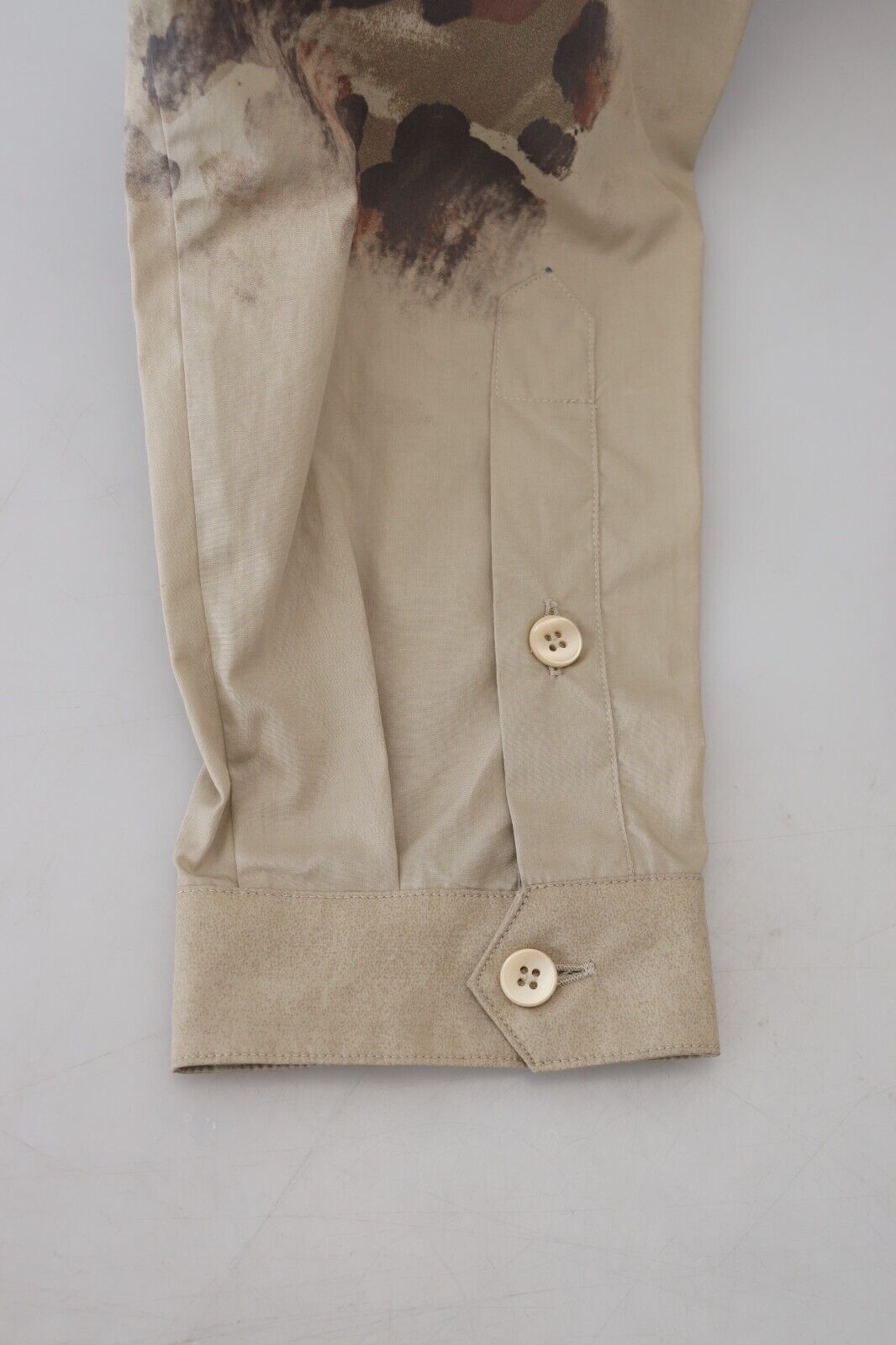 Dolce & Gabbana Beige Cotton Button-Down Casual Shirt - ACCEXO