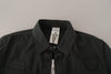 GF Ferre Sleek Dark Gray Cotton Casual Shirt