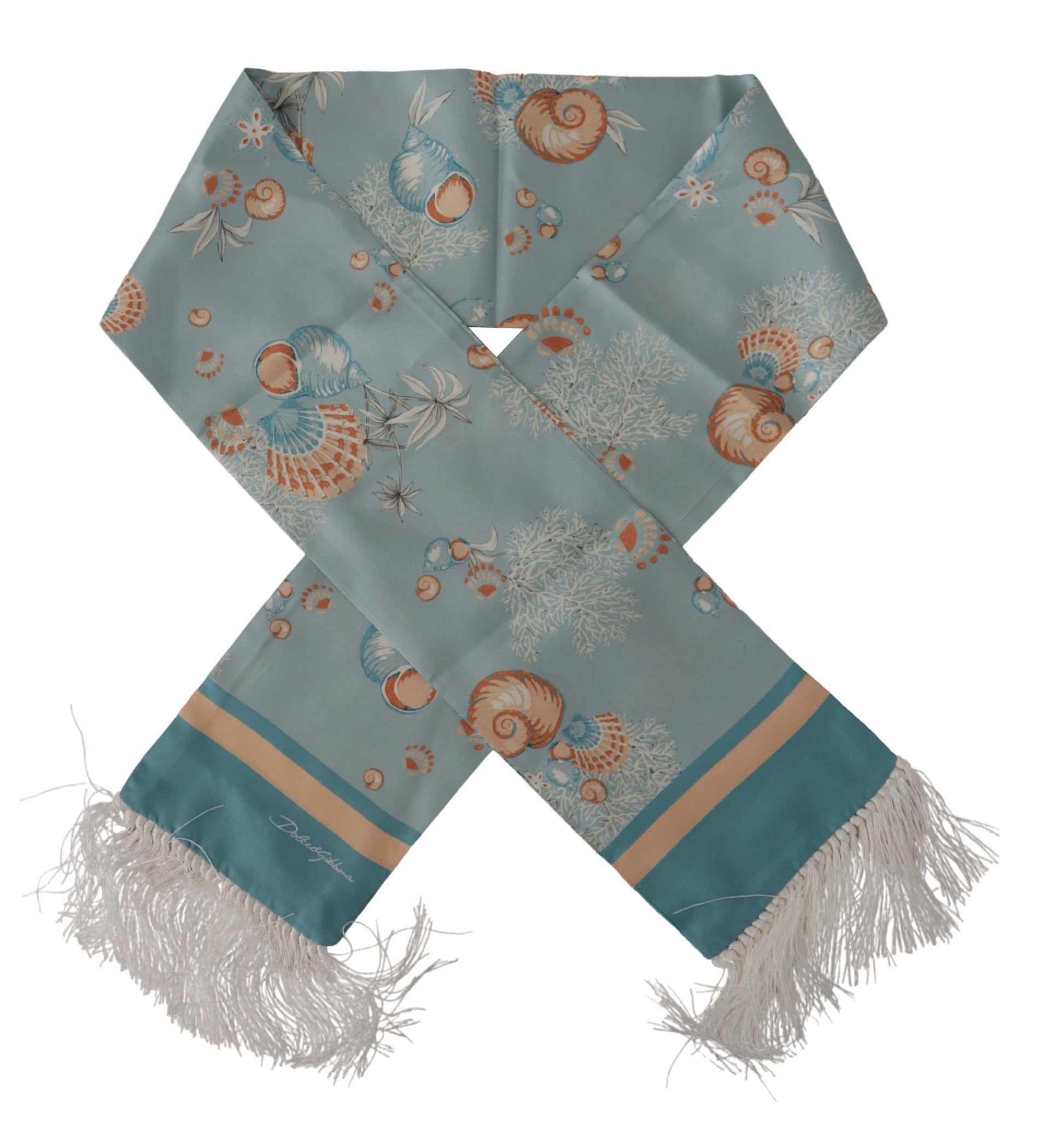 Dolce & Gabbana Elegant Silk Scarf with Shell Motif - ACCEXO