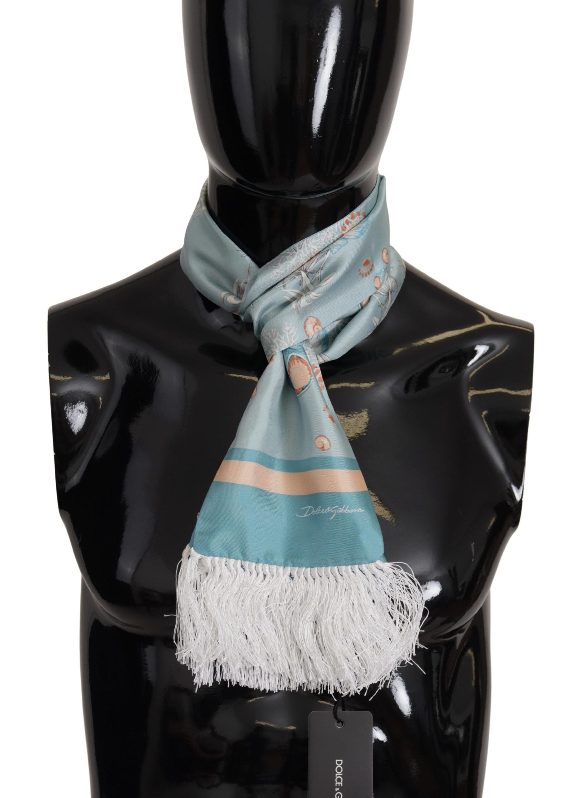 Dolce & Gabbana Elegant Silk Scarf with Shell Motif - ACCEXO