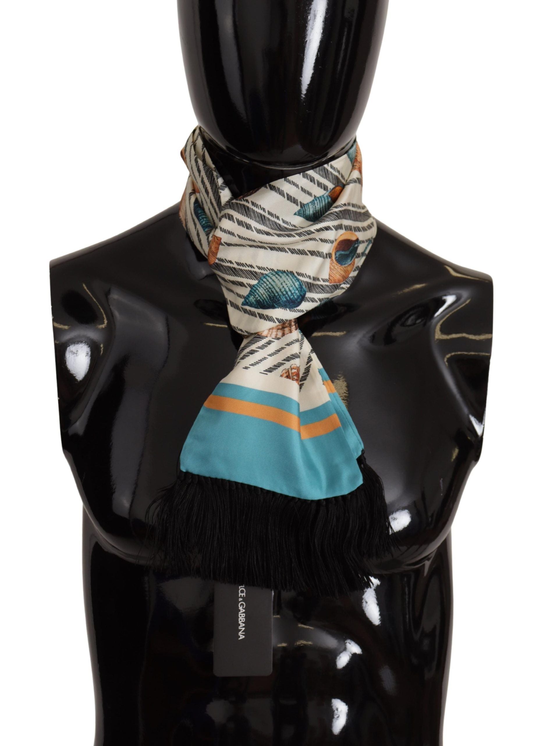 Dolce & Gabbana Multicolor Silk Seashell Printed Scarf - ACCEXO