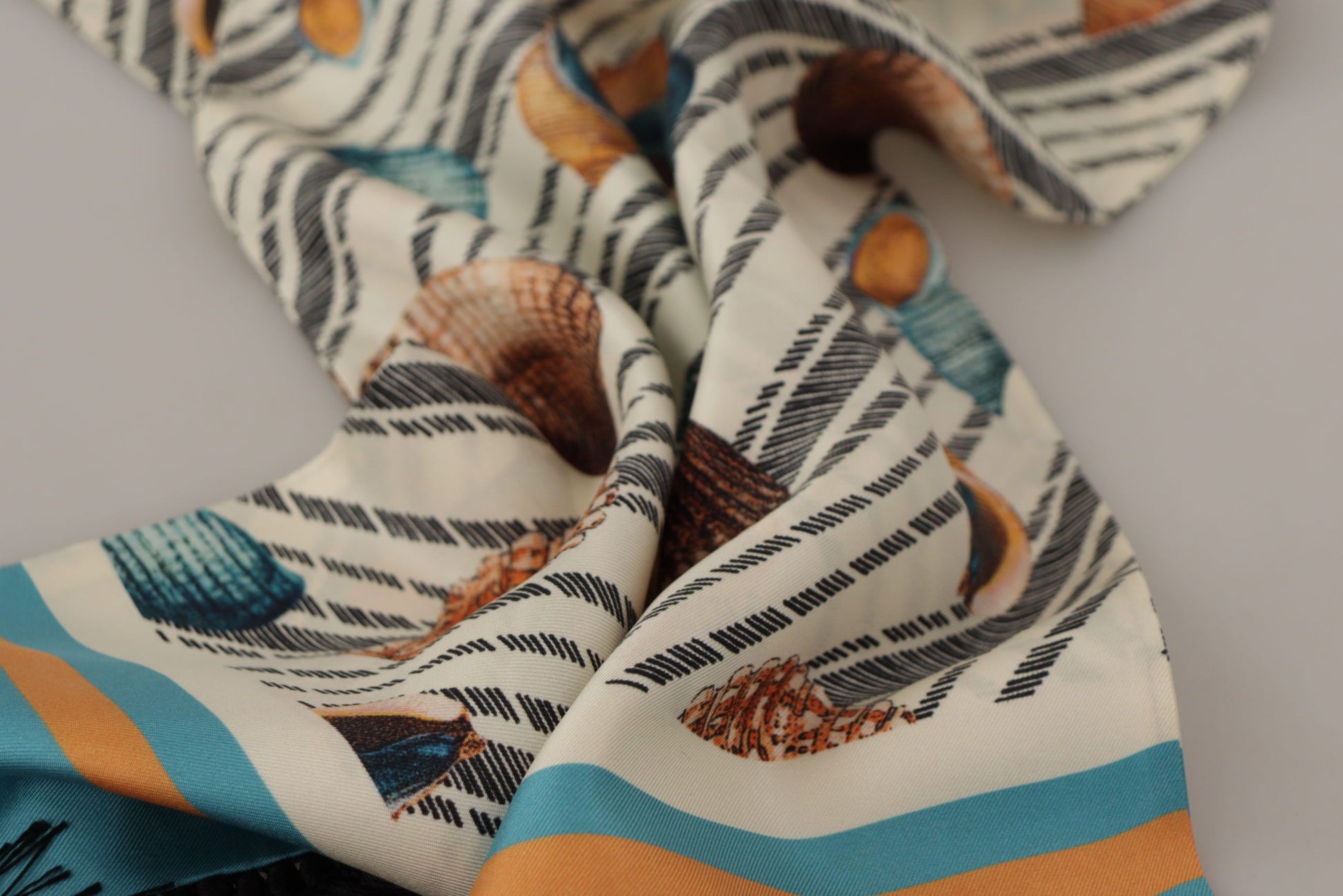 Dolce & Gabbana Multicolor Silk Seashell Printed Scarf - ACCEXO