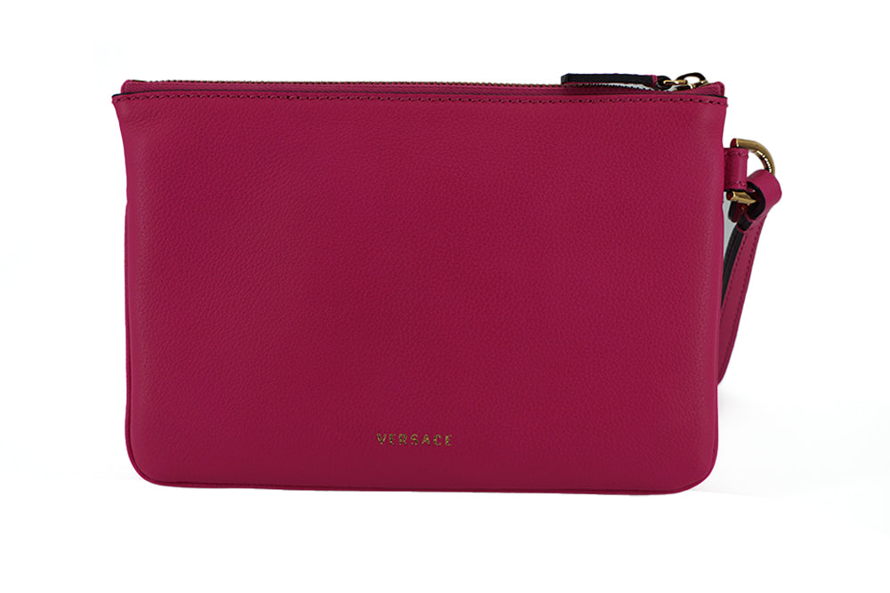 Versace Elegant Pink Leather Pouch Clutch - ACCEXO