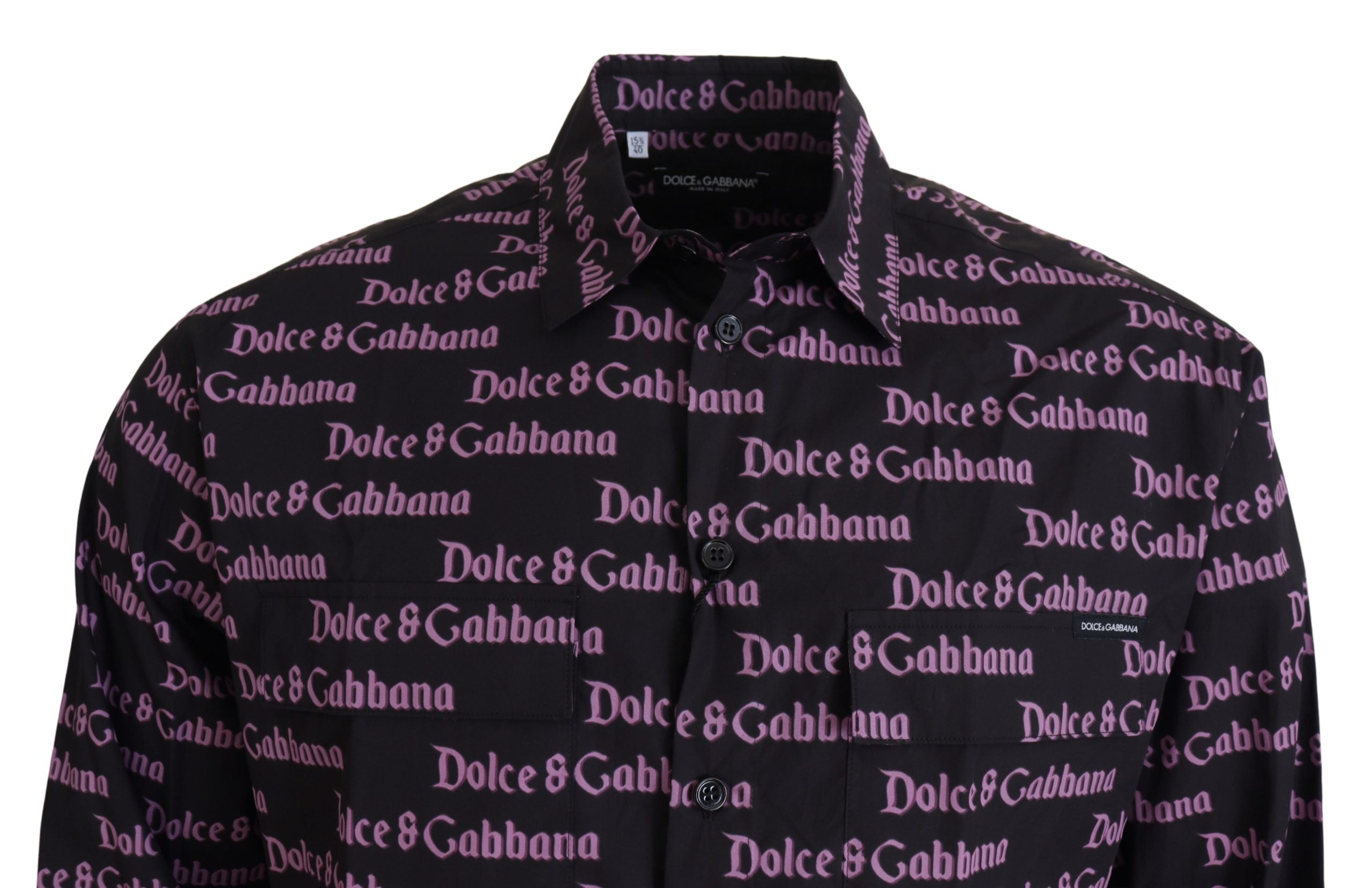 Dolce & Gabbana Elegant Slim Fit Black Dress Shirt - ACCEXO