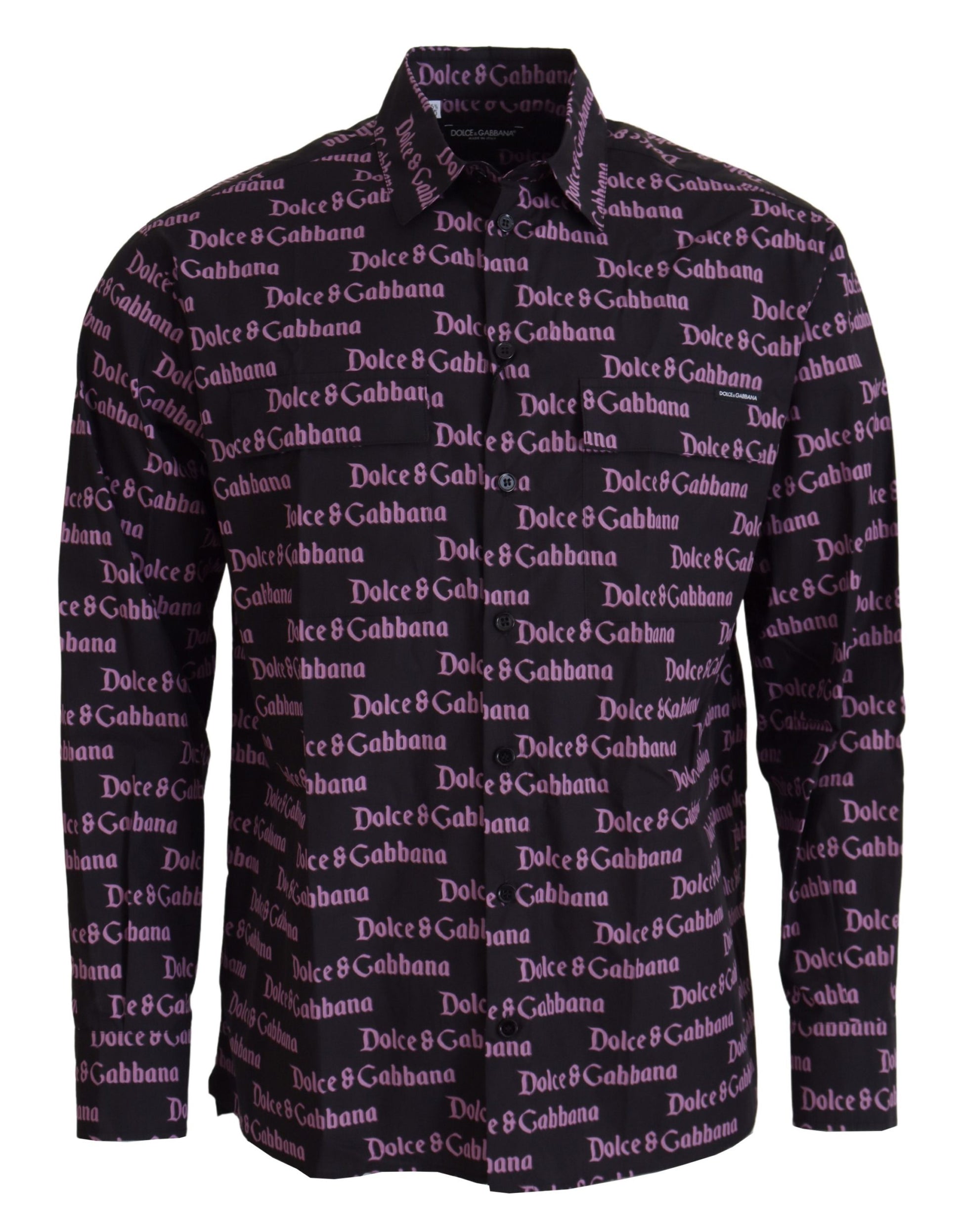 Dolce & Gabbana Elegant Slim Fit Black Dress Shirt - ACCEXO