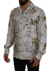 Dolce & Gabbana Elegant Silk Bird Print Casual Shirt