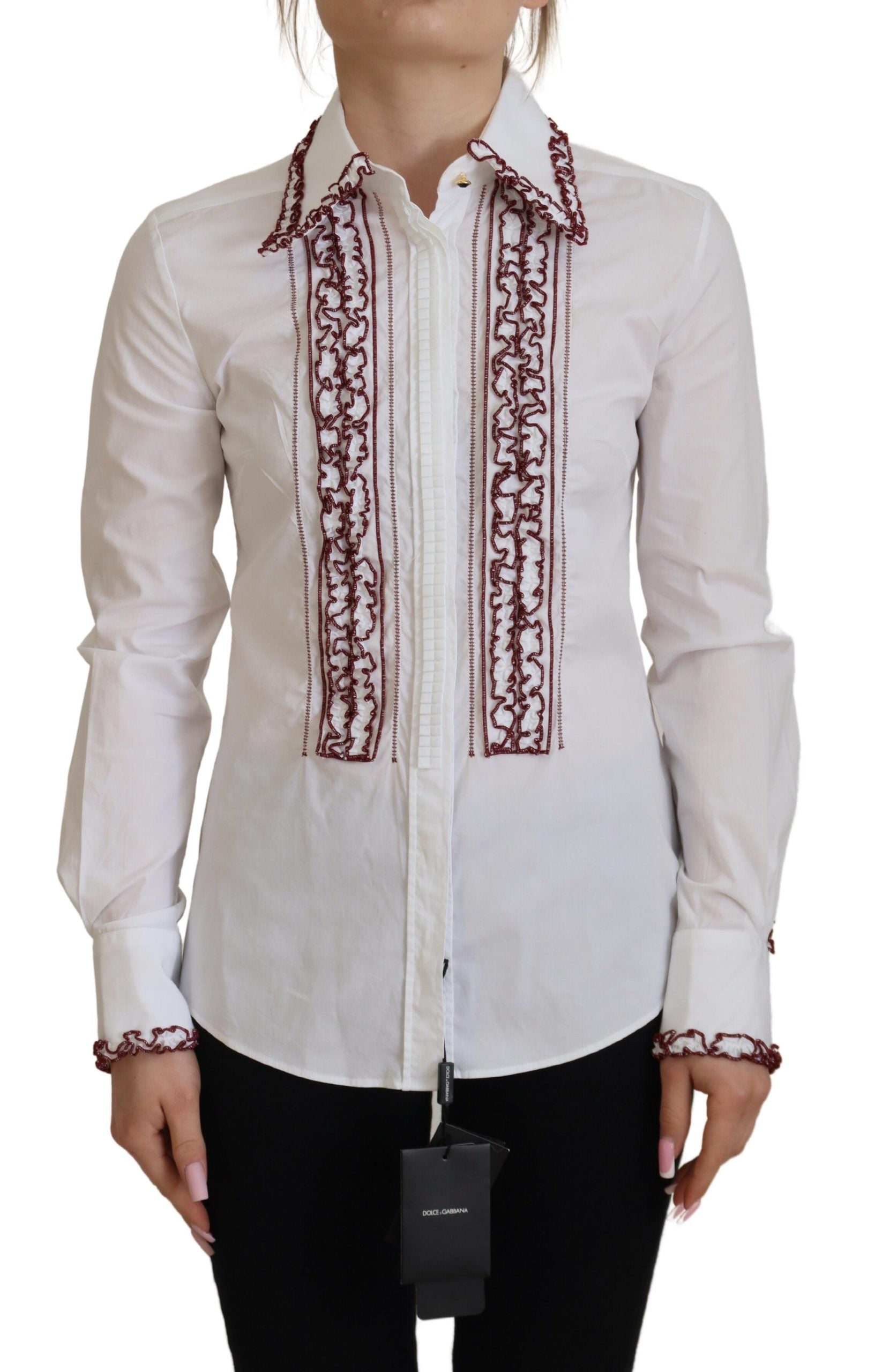 Dolce & Gabbana Elegant White Cotton Polo Top - ACCEXO